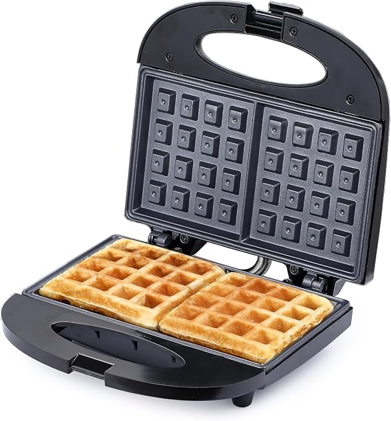 COMMERCIAL CHEF Waffle Maker, Nonstick Mini Waffle Maker, Easy-to-Clean Electric Waffle Iron for Breakfast Waffles with Cool Touch Housing & Power on Light Thermostat
