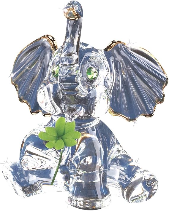 Goldia Glass Baron Lucky Elephant Figurine