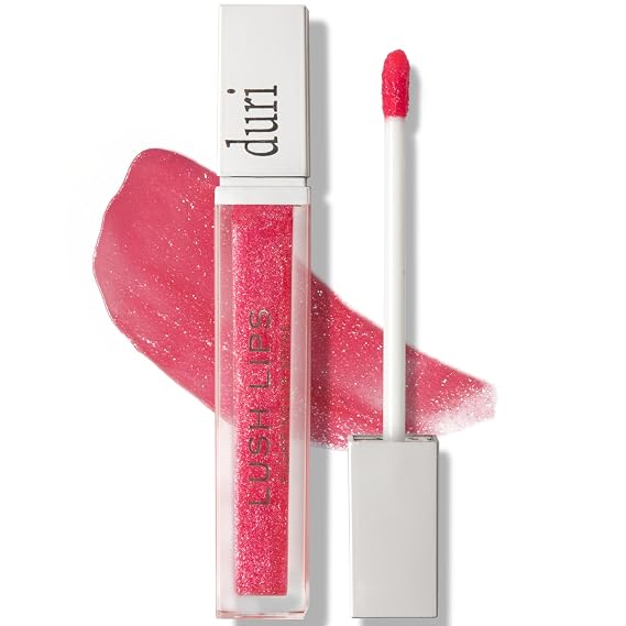 duri Lush Lips Plumping Gloss - Bravo, Buildable Pink Non-Stick Moisturizing Lip Gloss, 0.15 fl.oz.