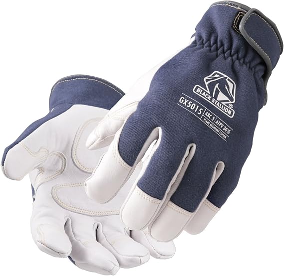Black Stallion (GX5015) ARC-Rated Mechanics Glove, Goatskin Leather, Flame Resistant Cotton, Abrasion Resistant