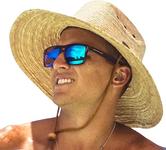 Panama Jack Mens & Womens Lifeguard Straw Hats - Handwoven, Big Brims, UPF 50+ Sun Protection
