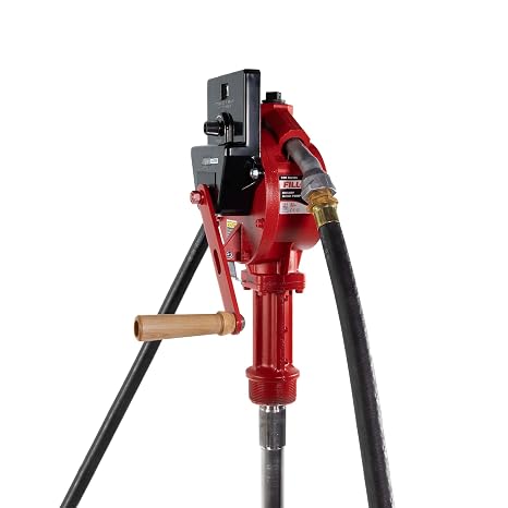 Fill-Rite FR112CL Fuel Transfer Rotary Hand Pump w/Liter Counter, Discharge Hose, Nozzle Spout, Suction Pipe