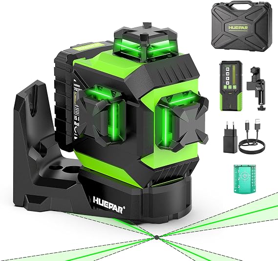 Huepar Laser Level 360 Self Leveling with Fixed-Point Pivot Alignment