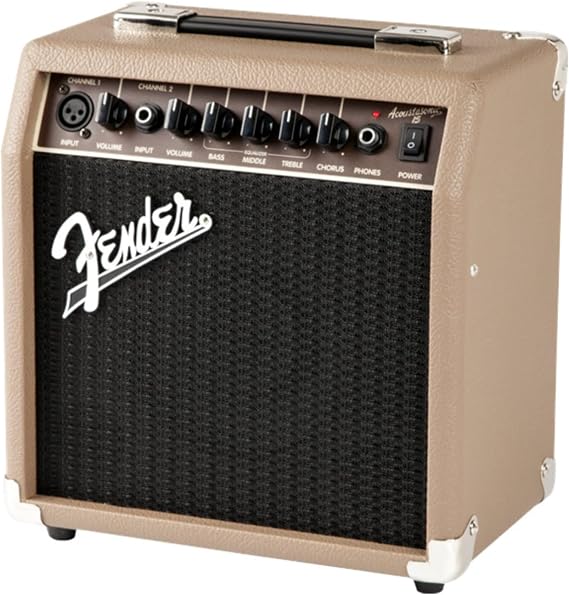 Fender Acoustasonic 15 Acoustic Guitar Amplifier, 15W Portable Combo Amp | Portable combo amp, mic & instrument channels, chorus effect, singer-songwriter, small gigs,