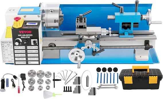 VEVOR 7"x14" Metal Lathe, Upgraded Digital Display, 550W