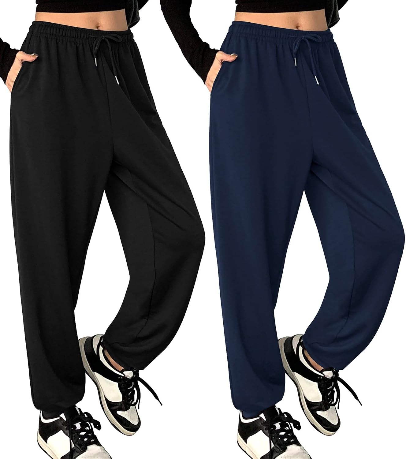 ASIMOON Womens Pants Lightweight Loose Casual Joggers Comfy Stretch Yoga Running Workout Lounge Pants with Pockets
