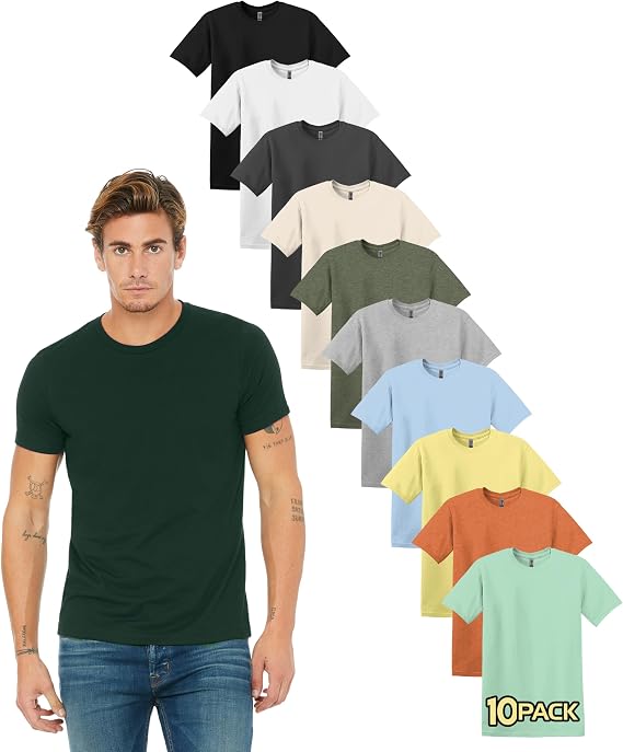 Gildan G500 T-Shirts for Men, Bulk Undershirts for Men Multipack - Create Color Pack 5000 Cotton Crewneck Tee Shirts