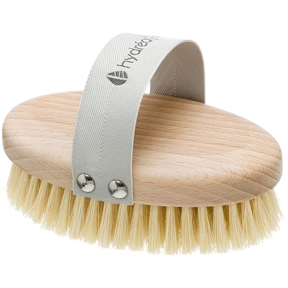 Hydrea London Dry Brushing Body Brush with Cactus Bristle - Cellulite Remover, Vegan Best Dry Brush for Flawless Skin, Helps Improve Lymphatic Drainage - FSC Certified Beechwood.