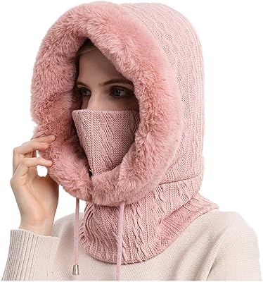 Beanie for Men Cold-Proof Integrated Cold-Proof Headgear Mask Hood Women Ski Bib Hat Winter Cap Hats Windproof