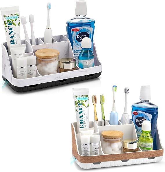GFWARE Bundle-2 Items: Toothbrush Holder and Bathroom Organizer