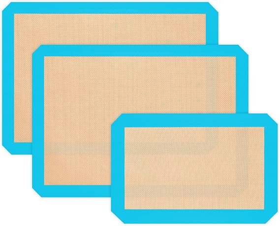 Silicone Baking Mat Set of 3, Non-Stick 2 Half & 1 Quarter Sheets