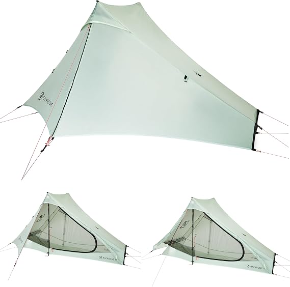 Featherstone Backbone Ultralight Tent for Backpacking, Camping, Thru Hiking - Trekking Pole Backpacking Tent - Waterproof, Single-wall, Durable Shelter - Compact, Light, Easy to Carry