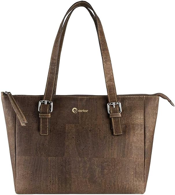 Corkor Cork Purse Vegan Handbag for Women | Cruelty Free Satchel Non Leather | Roomy Bag