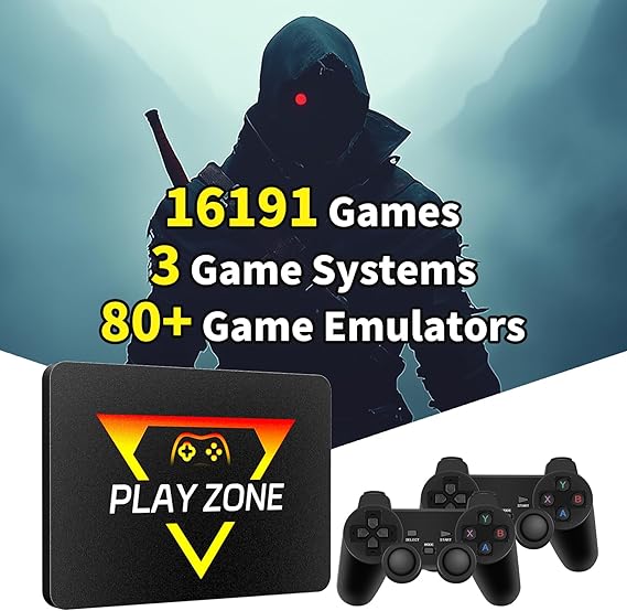 Game Console HDD with 3 Game Systems, Video Game Console with Built in 16191 Games, Emulator Console has 80+ Emulators, Game SSD for PC (Playzone-706-2)