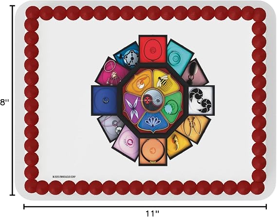 Miraculous Miracle Box Cake Topper Colorful Kwami Power Medallion Design (Fits 6 inch round cake or larger)