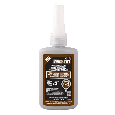 Vibra-TITE - 44450 444 Brown High Pressure Hydraulic Anaerobic Thread Sealant, Anaerobic Resin Material, 50 ml Bottle