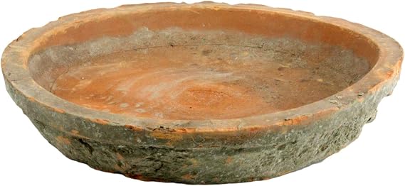 HomArt Rustic Terra Cotta Saucer, 7-1/2 Inch, Antique Red, 1-Count