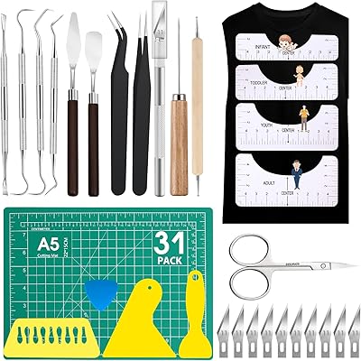 31Pack Weeding Tools for Vinyl Vinyl Tools Weeding Tools Weeding Kit for Weeding Vinyl, DIY Craft, Silhouettes,Cameos, Cutting,Lettering, Scrapbook
