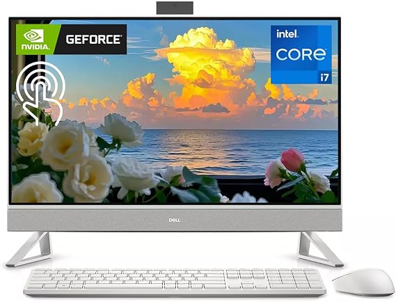 cefesfy Customized Laptop, Dell All-in-One 27" Desktop - 27 inch FHD Touchscreen, Intel Core 7 150U, NVIDIA GeForce MX570A, Up to 64GB DDR5 RAM, 2TB SSD, Windows 11 Home, for Office & Home Work