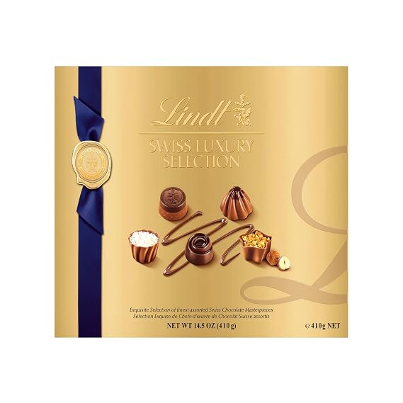 Lindt Swiss Luxury Selection Assorted Chocolate Candy, 14.5 oz Gift Box, 40 Count
