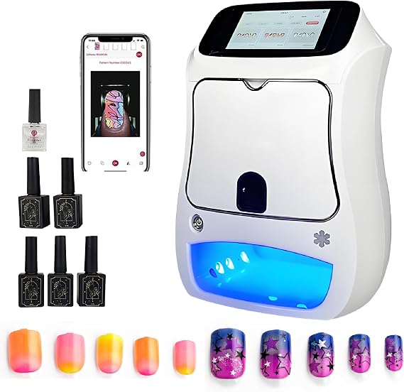 3D Nail Art Printer Machine - Digital Nail Design Machine Printer, with 1200 DPI Resolution of Nail | Automatic Nail Art Machine, 30s Done, Support DIY