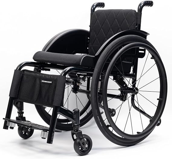 Adult wheelchairs, Load capacity100 kg, Non-Foldable, Aluminum Alloy, Features footrests, seat Cushion, and 24-inch Rear Wheel(Seat Width: 42 cm)