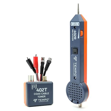 TEMPO 402K Premium CATV Cable Tracer Kit, Tone and Probe Test Kit, Wire Tracer for Coaxial Cables, Professional Grade