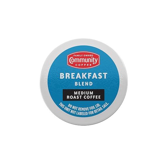 Community Coffee Medium Roast Single Serve KCup Compatible Pods Box of Pods, Breakfast Blend, 18 Count (Pack of 1)