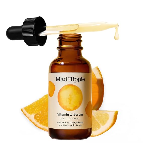 Mad Hippie Vitamin C Serum for Face C + E + Ferulic Acid, Hyaluronic Acid, Stable Low-Irritation Formula, Brightening, 1.02 fl oz