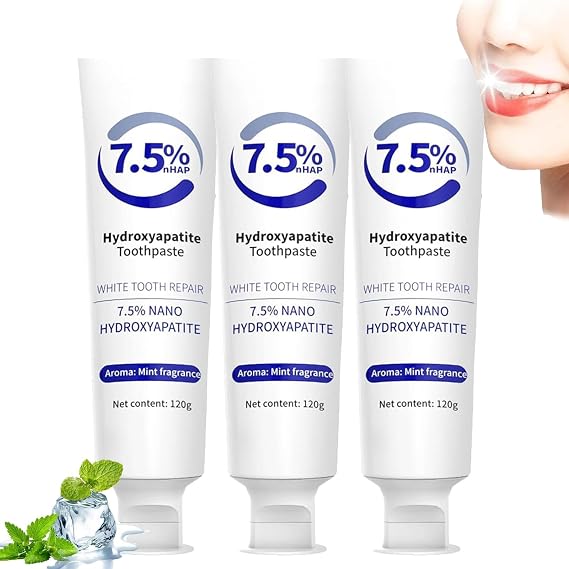 Hydroxyapatite Toothpaste,7.5% Hydroxyapatite Toothpaste,Enamel Repair Toothpaste Hydroxyapatite,Hydroxyapatite Toothpaste Oral Health,Repair And Protect Toothpaste (3PCS)