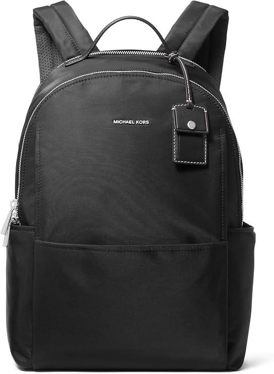 Michael Kors Sable Large Backpack, Silver-Tone Hardware/Black