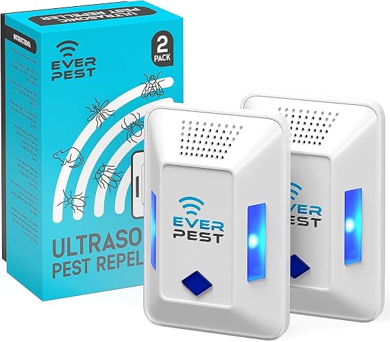Ultrasonic PestControl Repeller Plug in - 2 Pack Device Repels Cockroach Cricket Bug Flea Fruit Flies Deterrent, Ultrasound Insect Mice Roach Rat Scorpion Bat Squirrel Rodent Spider Wasp