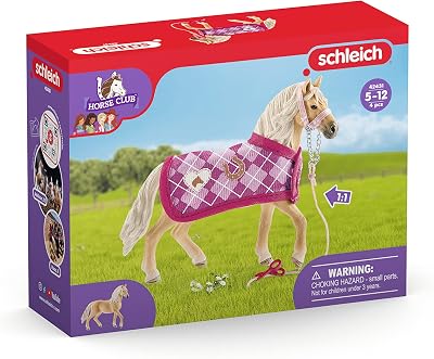 Schleich Horse Club, Horse Toys for Girls and Boys, Sofias Fashion Creation Horse Set for Girls & Boys Ages 5 with Horse Figurine, Horse Bridle and Horse Toy Accessories, 4 pieces