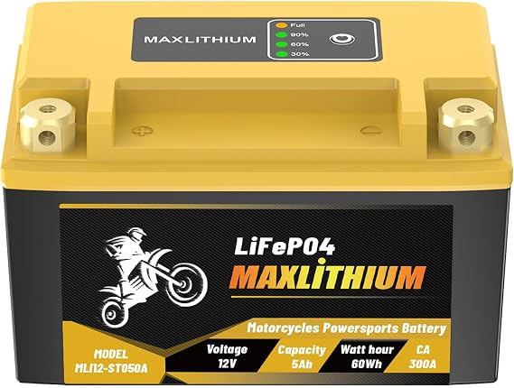 12V YTX9-BS/YTZ10S/YTZ14S Lithium Motorcycle Battery with Smart BMS, Lightweight & Waterproof - Replacement for YTX7A-B/SYT12A-BS/YTZ12S - Fits for Motorcycle, Moped, ATV, UTV