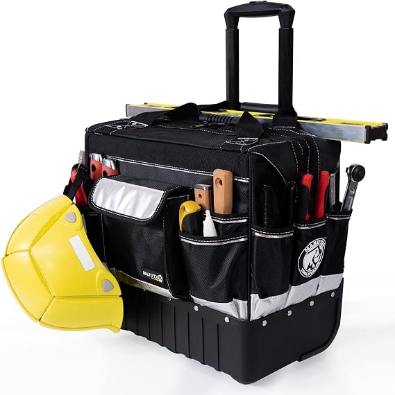 MARUTAI 18in Rolling Tool Bag with Wheels, 29 Pocket Organizer for Jobsites