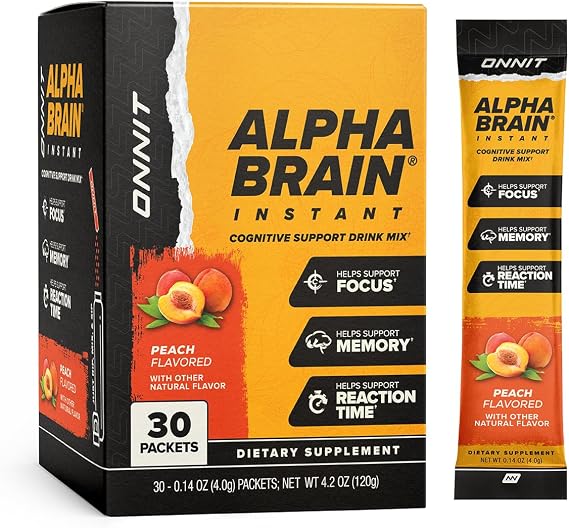 Onnit Labs Alpha Brain Instant Peach, 4.2 OZ