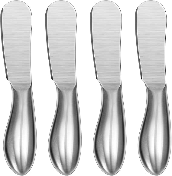 WoneNice 4-Piece Premium Cheese Spreader Butter Knife Set