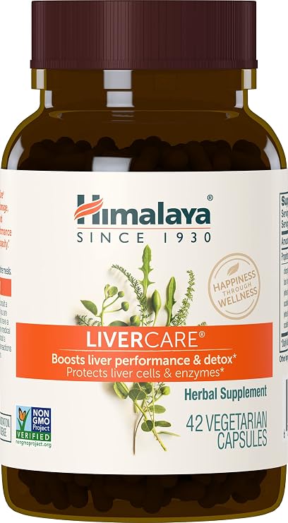 Himalaya LiverCare, Herbal Liver Support Supplement Promoting Waste Elimination,Liver Cleanse detox & repair, Liver Detox and Bile Production,Liver Cleanse,Vegan,Non-GMO,Gluten Free,375 mg,42 Capsules