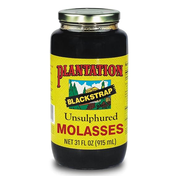 Plantation Blackstrap Molasses 31 oz Unsulphured Blackstrap Molasses, Rich Natural Sweetener for Baking, BBQ, Baked Beans, Gingerbread & Beverages