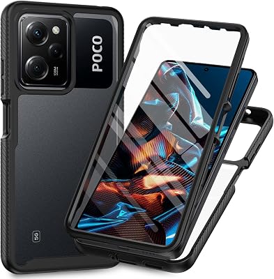 Case for Xiaomi Redmi Note 12 5G Case Cover,Phone Case with Screen Protector Case for Xiaomi Poco X5 5G 22111317PI 22111317PG Case Black