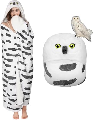 Oversized Blanket Hoodie for Women, Snowy Owl Wearable Blanket Owl Gifts for Birthday