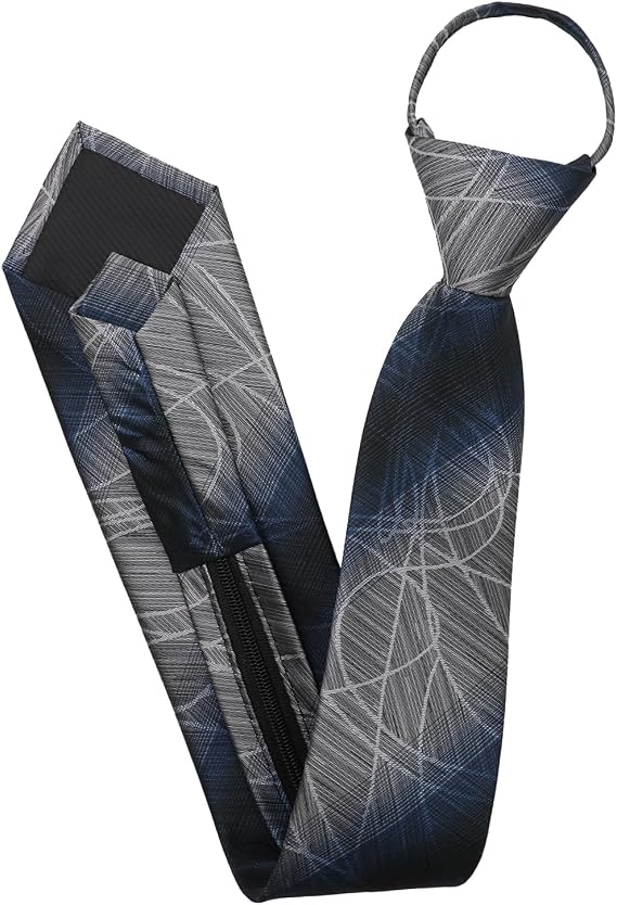 Zipper Ties for Men, 3.15" Pre Tied Men's Necktie Adjustable Zipper Neck Tie for Wedding Business Graduation