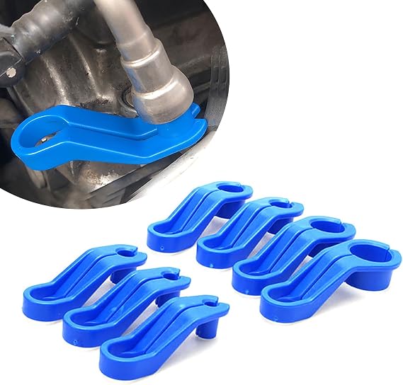 7 PCS Car Transmission Oil Cooler Pipe Quick Disassembly Tool, Fuel Line Disconnect Disassembler, 1/4 5/16 3/8 1/2 5/8 3/4 7/8 Inch Tool Set, Universal for Car Repair Accessories (Blue)