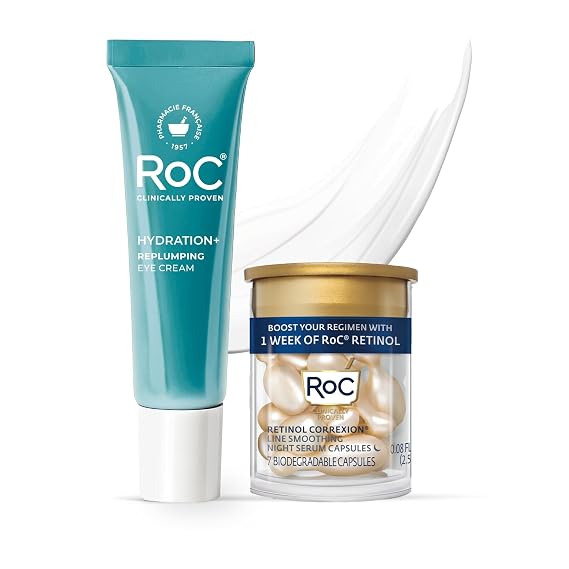 RoC Hyaluronic Acid Anti Aging Under Eye Cream 0.5oz + Retinol Capsules 7ct