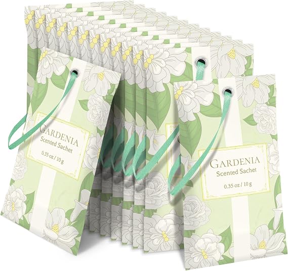 STRN Scented Sachets for Drawer and Closet, Gardenia Scent 14 Pack for Home
