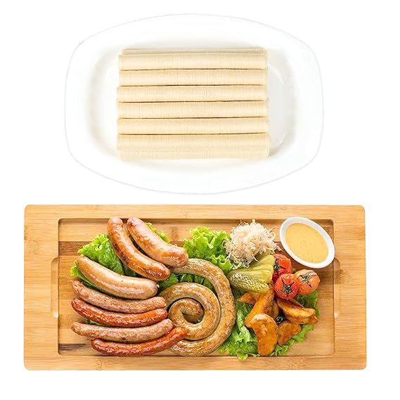 FAIRSKY HALAL Grade A Collagen Sausage Casings, Edible Drying Casing 15m/49ft Longer Length , 32mm/ 1 1/4'' for Flavorous Homemade Sausages, 1 Roll