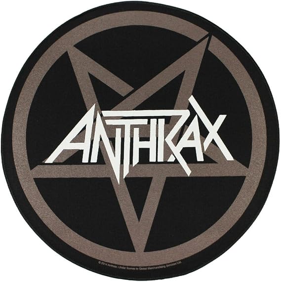 XLG Anthrax Pentagram Back Patch Logo Heavy Metal Music Band Sew On Applique Silver