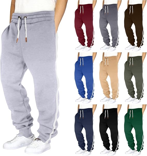 Men's Sweatpants Casual Cotton Tapered Joggers Athletic Sweat Pants for Men Workout Running with Pockets