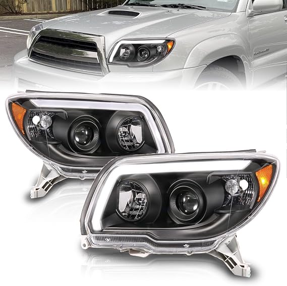 ANZO - Plank Style Black LED Light Tube Projector Headlights