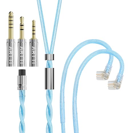 ARTTI A5 Clear Earphone Cable 2.5/3.5/4.4mm 3in1 Plug 2 Cores 756 Strands Silver-Plated 7N OCC Copper Upgrade Cable, DQC/MMCX Plug (QDC Straight)